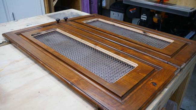 Insert Copper Wire Mesh In A Cabinet Door